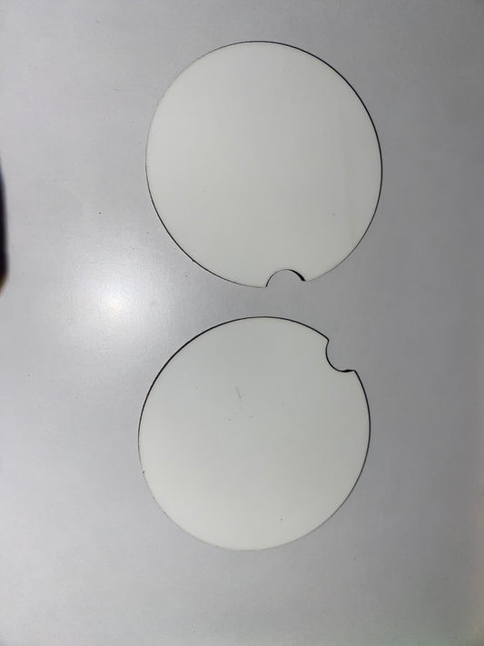 Car coasters with Cork Back 2 pack